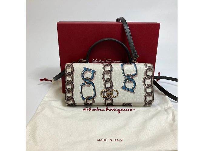 Borsa a Spalla 2WAY Salvatore Ferragamo Bianco - vista 16