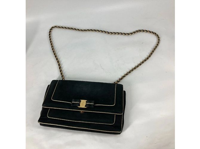 Borsa a spalla in pelle nera Salvatore Ferragamo Nero - vista 10