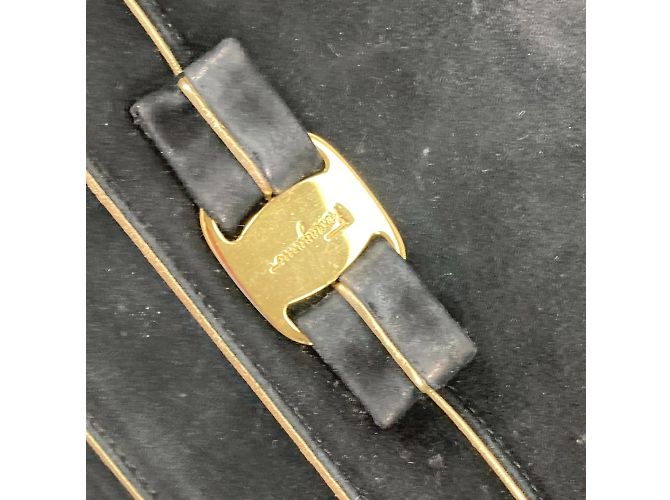 Borsa a spalla in pelle nera Salvatore Ferragamo Nero - vista 11