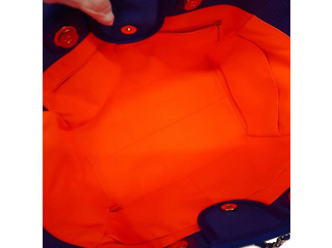 Borsa a mano Chanel Deauville Blu - vista 4