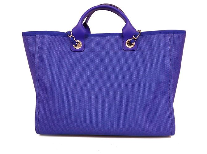 Borsa a mano Chanel Deauville Blu - vista 8