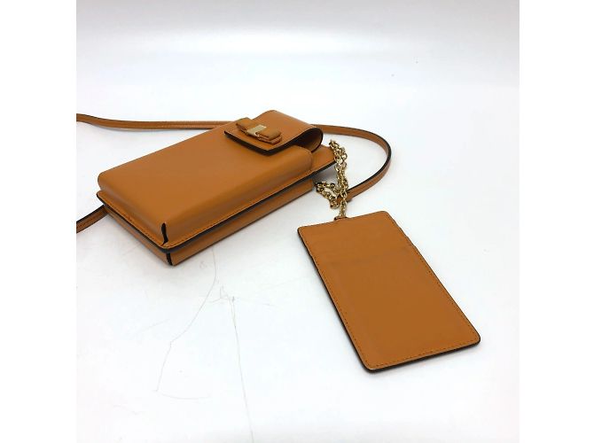 Borsa a spalla in pelle arancione Salvatore Ferragamo - vista 10