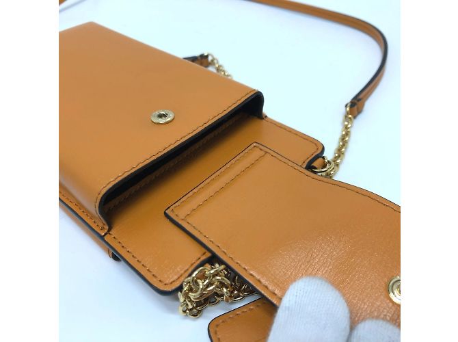 Borsa a spalla in pelle arancione Salvatore Ferragamo - vista 12