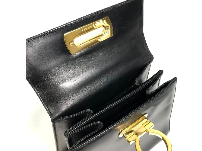 Borsa a spalla in pelle nera Salvatore Ferragamo Nero - vista 12