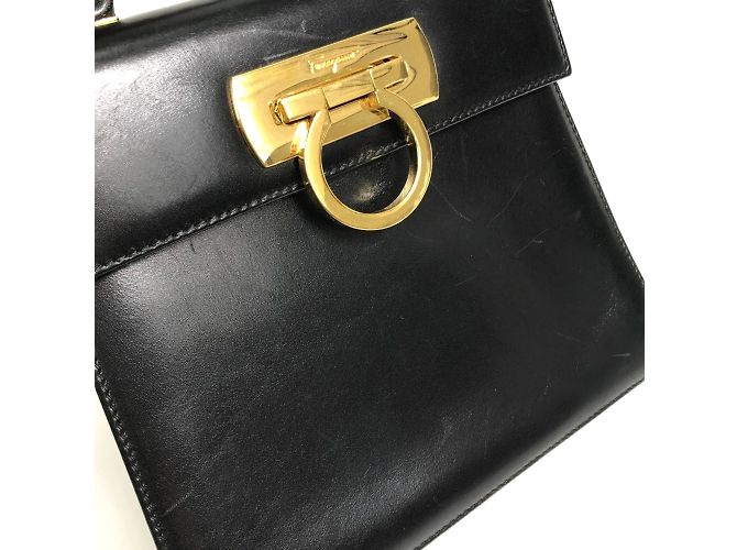 Borsa a spalla in pelle nera Salvatore Ferragamo Nero - vista 6