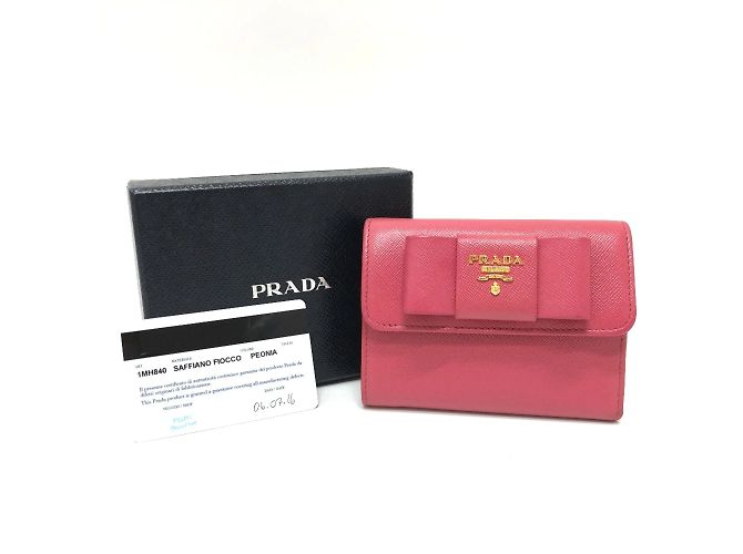 Billetera Trifold Prada 1MH840 en Rosa Peonía - vista 12