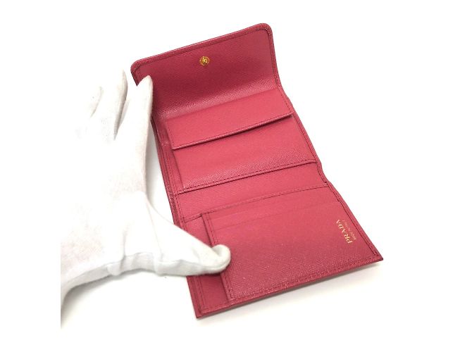 Billetera Trifold Prada 1MH840 en Rosa Peonía - vista 8