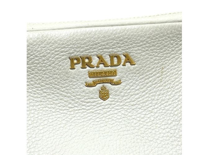 Double Borsa a spalla in pelle bianca Prada Bianco - vista 14