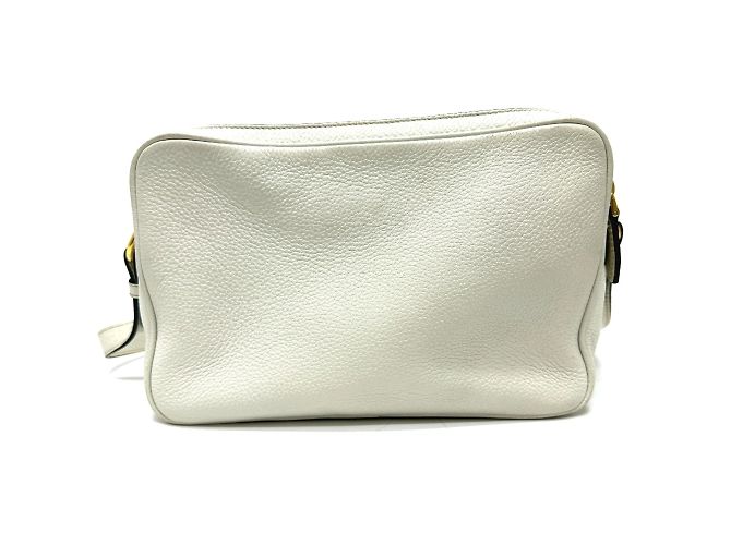 Double Borsa a spalla in pelle bianca Prada Bianco - vista 2