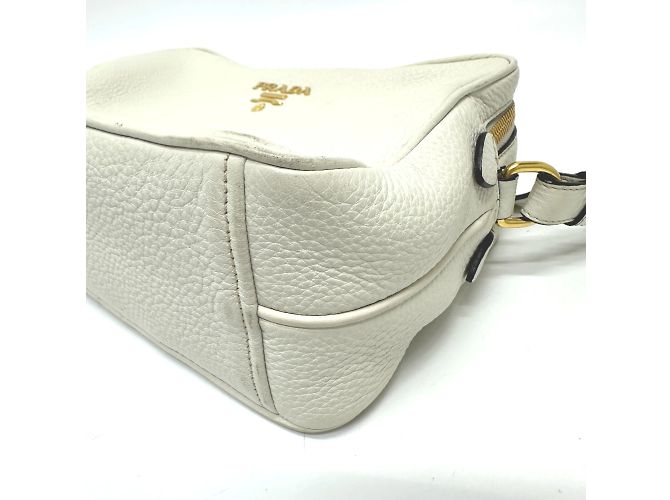 Double Borsa a spalla in pelle bianca Prada Bianco - vista 4