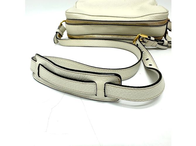 Double Borsa a spalla in pelle bianca Prada Bianco - vista 6