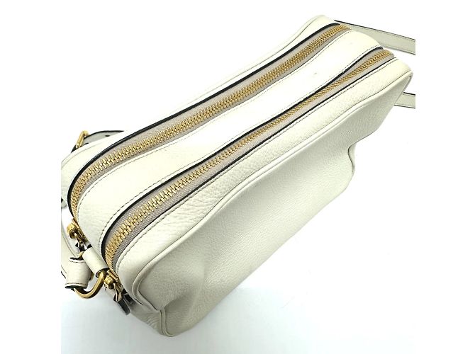 Double Borsa a spalla in pelle bianca Prada Bianco - vista 9