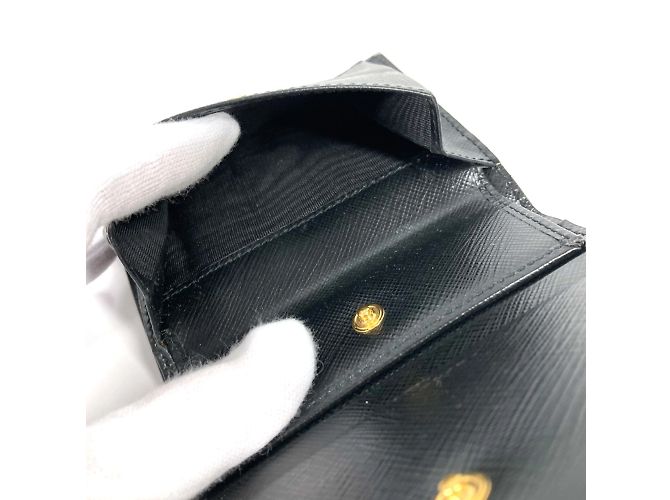 Billetera de cuero plegable Prada Negro - vista 11