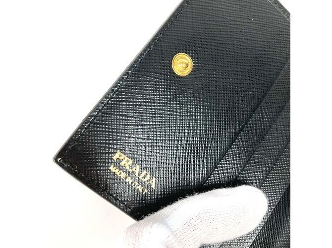 Billetera de cuero plegable Prada Negro - vista 4