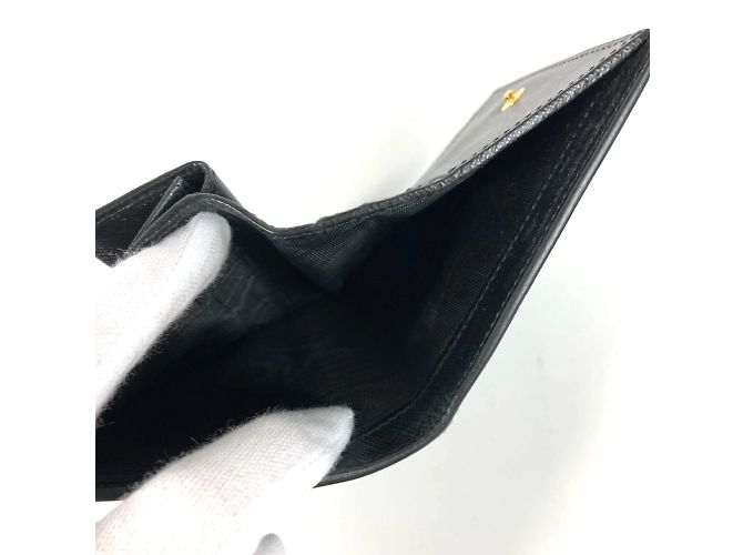 Billetera de cuero plegable Prada Negro - vista 5