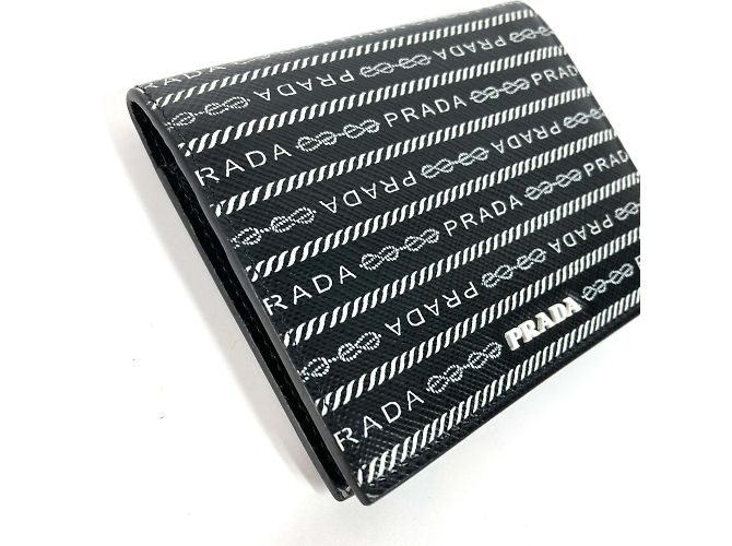 Billetera de cuero plegable Prada Negro - vista 7