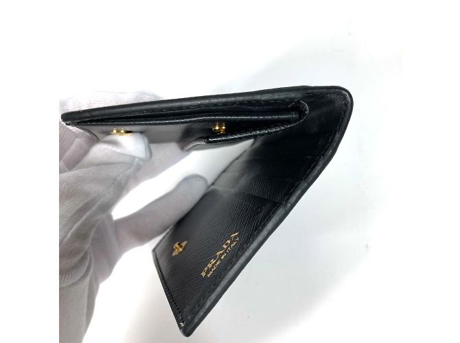 Billetera de cuero plegable Prada Negro - vista 9