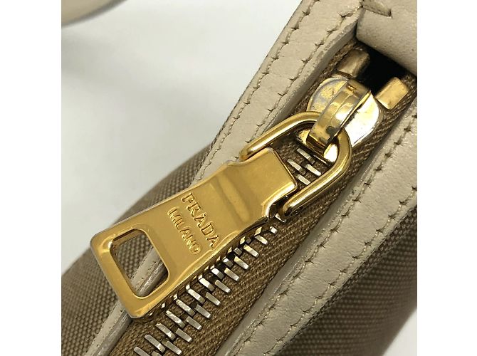Borsa a spalla con logo Prada BT0706 Beige - vista 10