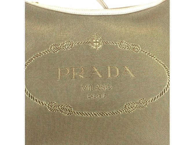 Borsa a spalla con logo Prada BT0706 Beige - vista 11
