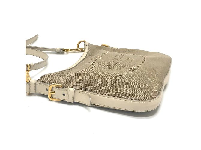 Borsa a spalla con logo Prada BT0706 Beige - vista 3