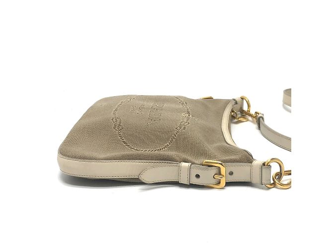 Borsa a spalla con logo Prada BT0706 Beige - vista 4