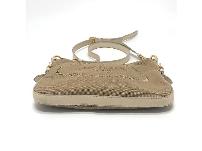 Borsa a spalla con logo Prada BT0706 Beige - vista 5