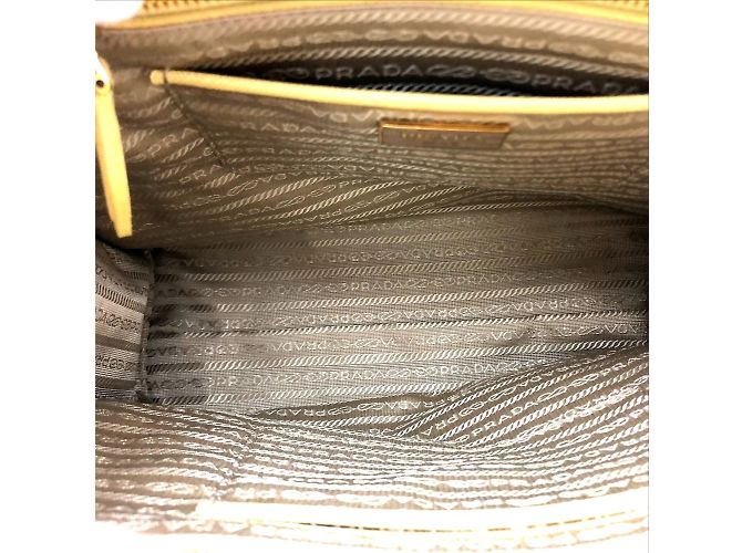 Bolsa de couro amarelo Prada B2411M - vista 6