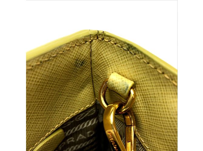 Bolsa de couro amarelo Prada B2411M - vista 8