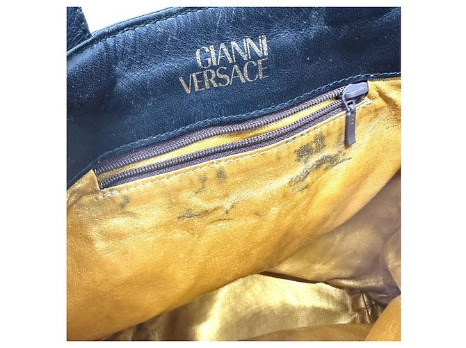 Vintage Gelbe Leder Schultertasche von Versace - Ansicht 10