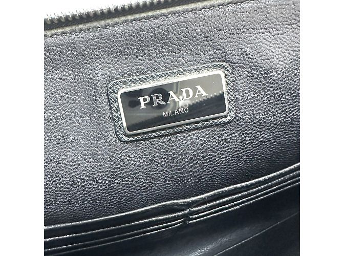 Clutch in pelle nera Prada Nero - vista 10