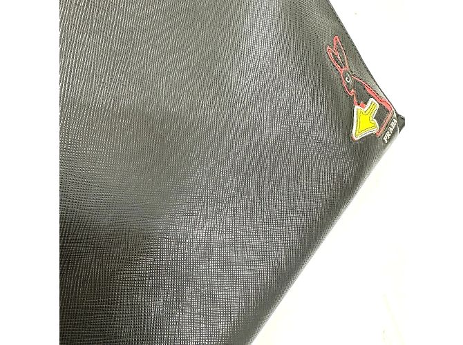 Clutch in pelle nera Prada Nero - vista 11