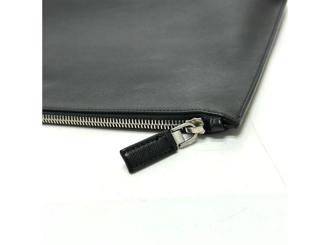 Clutch in pelle nera Prada Nero - vista 6