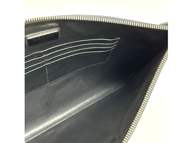Clutch in pelle nera Prada Nero - vista 7