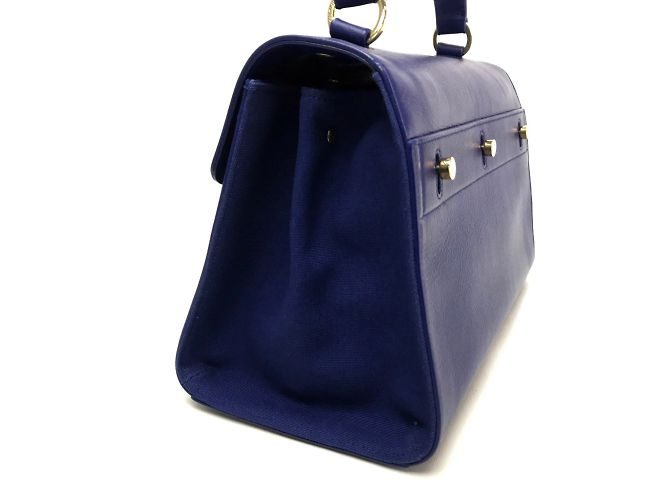 Borsa in pelle blu Saint Laurent - vista 4