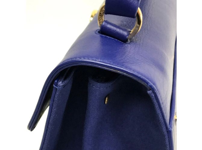 Borsa in pelle blu Saint Laurent - vista 6