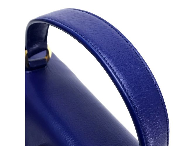 Borsa in pelle blu Saint Laurent - vista 9