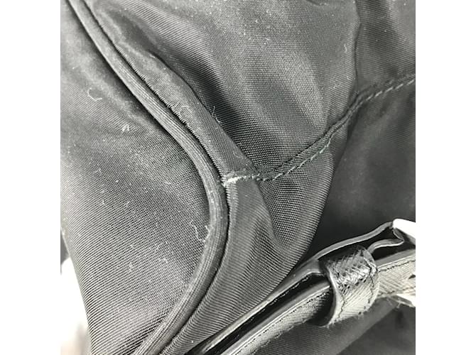 Prada 1BZ032 Logo-Platte Rucksack Schwarz - Ansicht 10