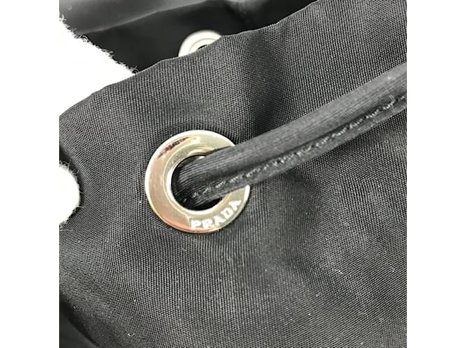 Prada 1BZ032 Logo-Platte Rucksack Schwarz - Ansicht 13
