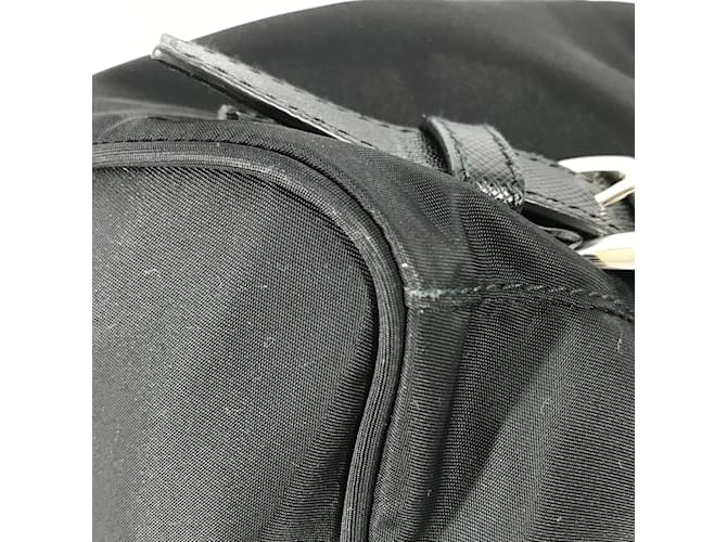 Prada 1BZ032 Logo-Platte Rucksack Schwarz - Ansicht 9