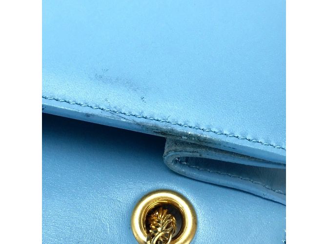 Borsa a spalla in pelle blu Saint Laurent - vista 11