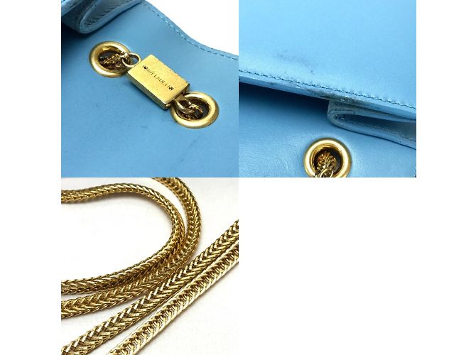 Borsa a spalla in pelle blu Saint Laurent - vista 13