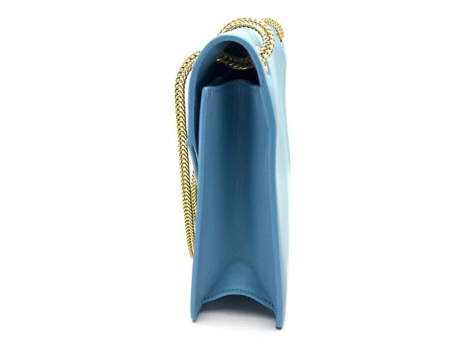Borsa a spalla in pelle blu Saint Laurent - vista 4