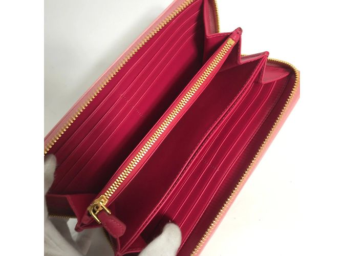 Cartera larga de cuero rosa Prada - vista 10