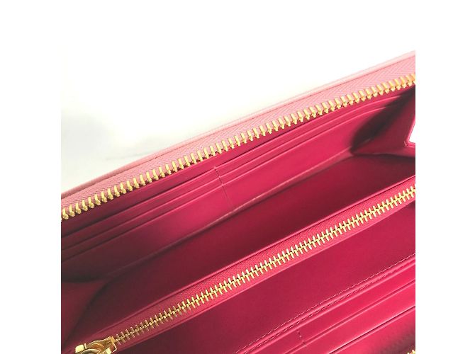 Cartera larga de cuero rosa Prada - vista 11