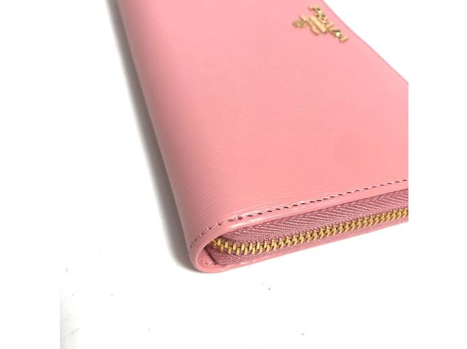 Cartera larga de cuero rosa Prada - vista 4