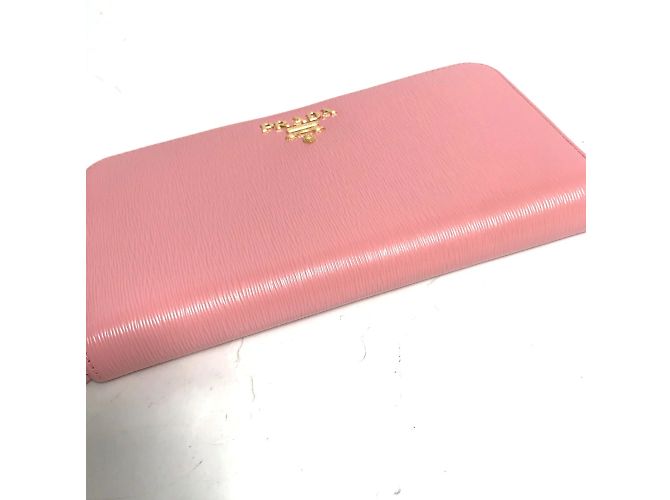 Cartera larga de cuero rosa Prada - vista 5