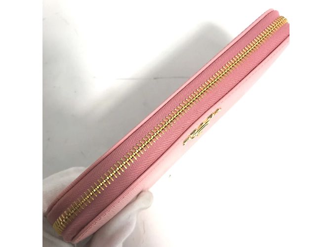 Cartera larga de cuero rosa Prada - vista 8
