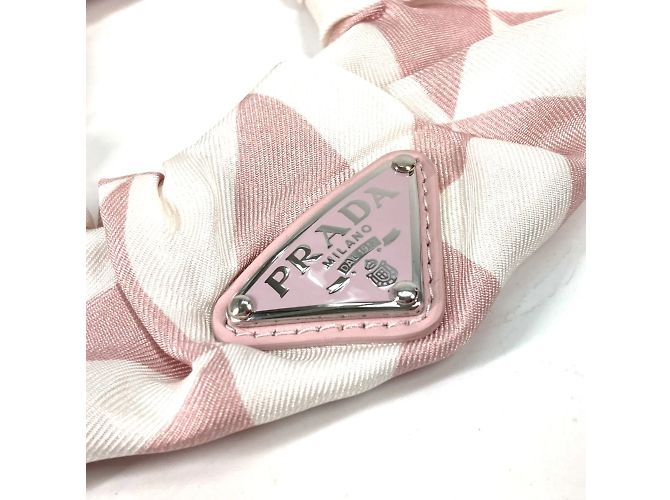 Acessório de cabelo com logo triangular da Prada Rosa - vista 5