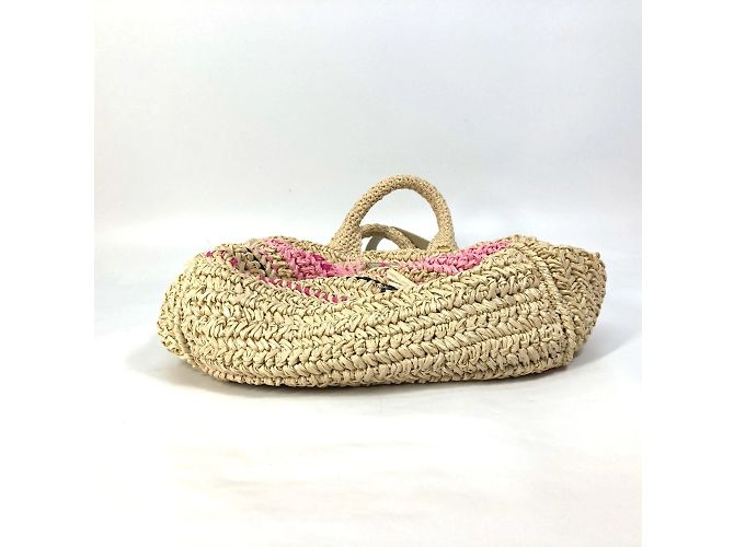 Borsa a mano in tessuto beige Prada - vista 3