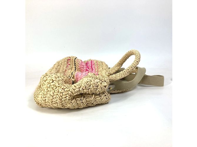 Borsa a mano in tessuto beige Prada - vista 4